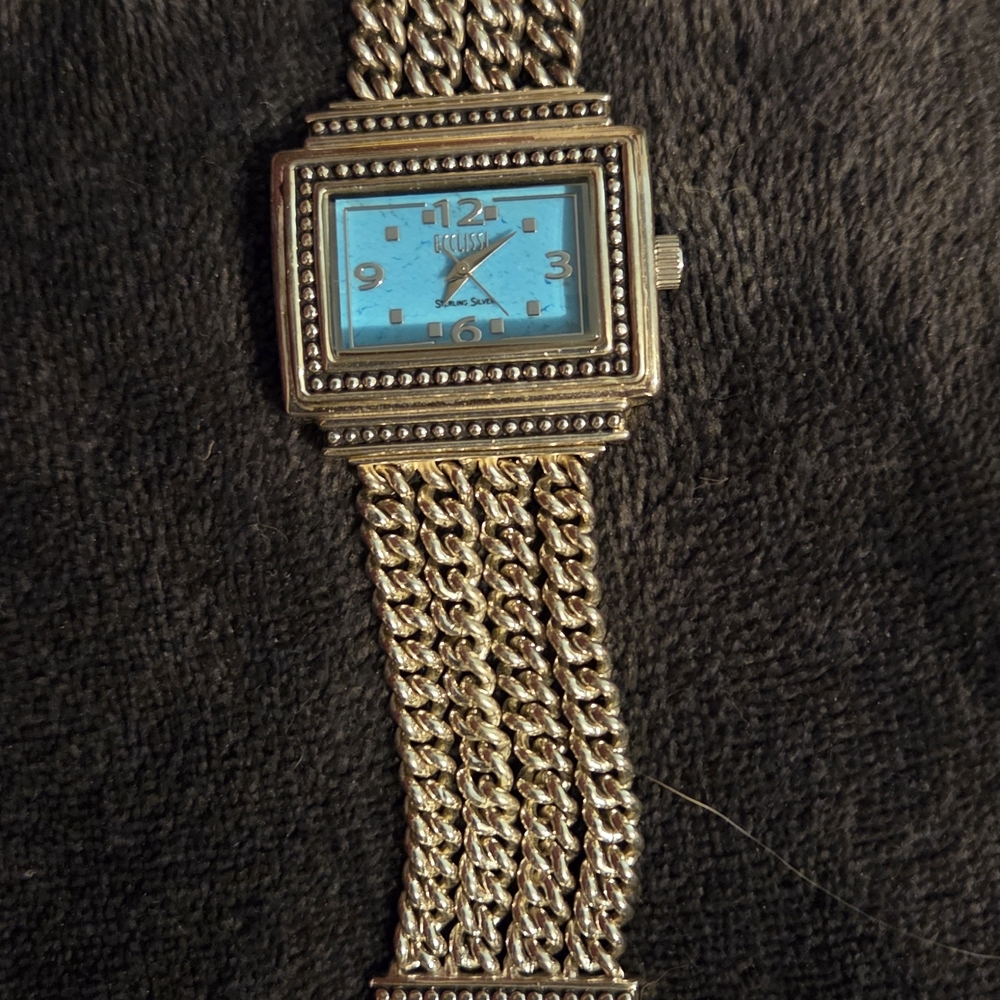 Ecclissi Sterling Silver and Turquoise Womens Watch